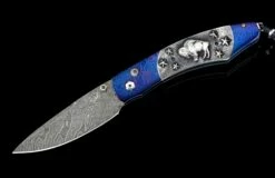 Buffalo Nickel III Damascus Pocketknife Inlaid With Sterling Silver And Authentic Buffalo Nickels  -KNIFECOMMAND Sales b12 buffalonickel3 2 3