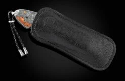 Cosmos II Hand-engraved Pocketknife With Meteorite And Gold Inlays, And Meteorite Damascus Blade -KNIFECOMMAND Sales b12 cosmos ii 4
