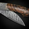 Cyber Skull Laser And Hand-engraved Pocketknife With Woolly Mammoth Tusk -KNIFECOMMAND Sales b12 cyber skull 1