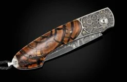 Cyber Skull Laser And Hand-engraved Pocketknife With Woolly Mammoth Tusk -KNIFECOMMAND Sales b12 cyber skull 3 1
