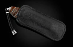 Deer Hand-engraved Pocket Knife With Woolly Mammoth Tooth And Damascus -KNIFECOMMAND Sales b12 deer 4