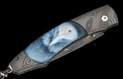 Dignity Pocketknife Featuring Carved Banded Agate, And 'flag' Damascus Blade -KNIFECOMMAND Sales b12 dignity 3