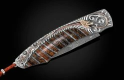 Dragon Skin Carved Silver, Gold And Mokume Gane Pocketknife With Fossil Woolly Mammoth Tooth. -KNIFECOMMAND Sales b12 dragon skin 3