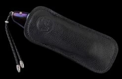 Galaxy Pocketknife Featuring Heat-colored Damascus, Carved Banded Agate, And Meteorite Damascus Blade -KNIFECOMMAND Sales b12 galaxy 4