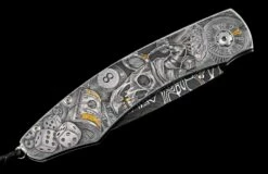 Jokers Wild Hand-engraved Pocketknife With 24K Gold Inlays, And damascus Blade 11 Jokers Wild Hand-engraved Pocketknife With 24K Gold Inlays, And damascus Blade -KNIFECOMMAND Sales b12 jokers wild 3
