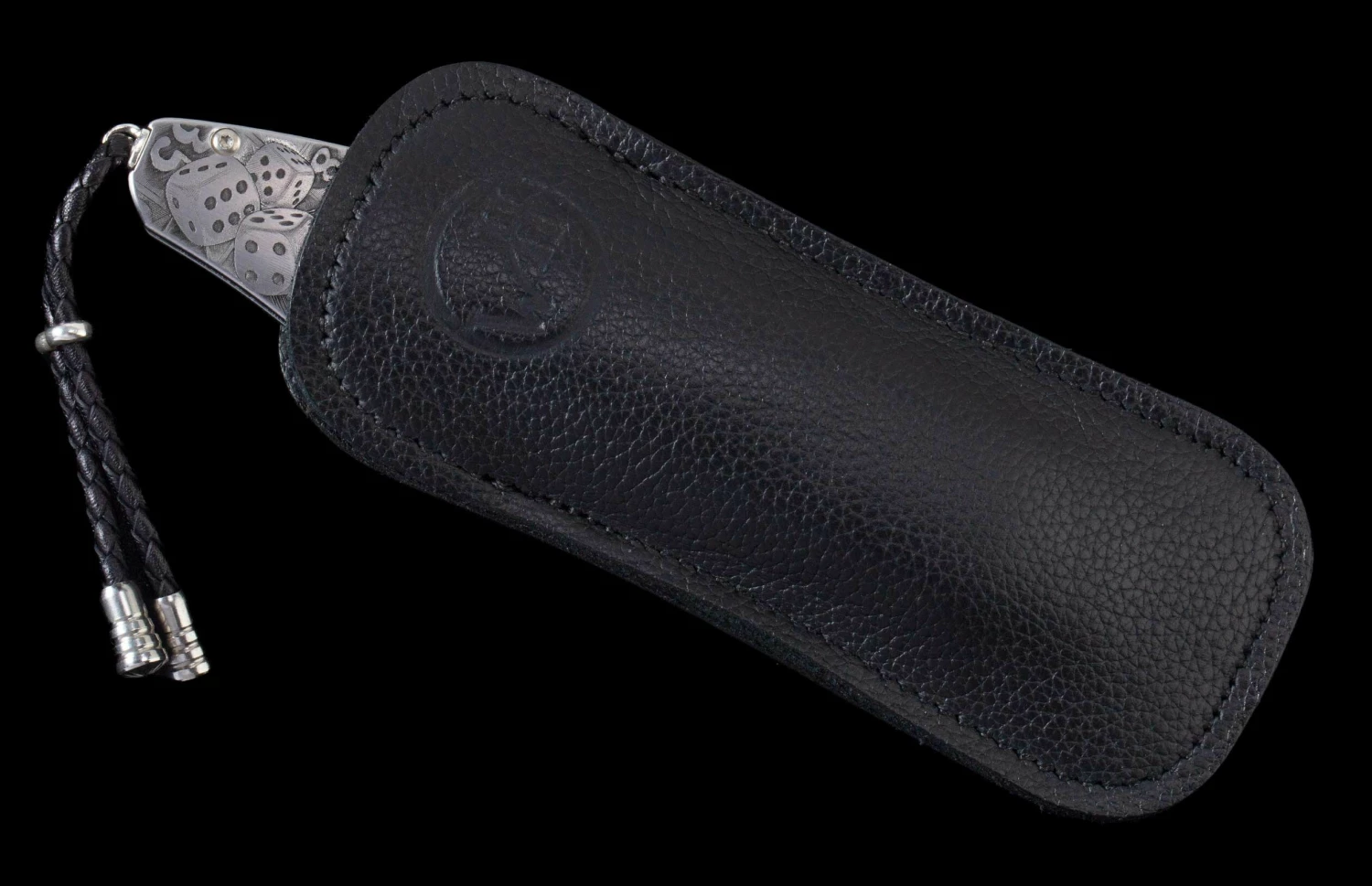 Jokers Wild Hand-engraved Pocketknife With 24K Gold Inlays, And damascus Blade 8 Jokers Wild Hand-engraved Pocketknife With 24K Gold Inlays, And damascus Blade - Image 6