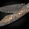Mandala Hand-engraved Pocketknife With Gold Inlays And Hand-forged Damascus Blade -KNIFECOMMAND Sales b12 mandala 1