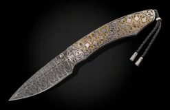Mandala Hand-engraved Pocketknife With Gold Inlays And Hand-forged Damascus Blade -KNIFECOMMAND Sales b12 mandala 2