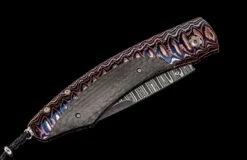 Midnight Sky Folding Knife Featuring 'wave' Mokume, Carbon Fiber And 'wave' Damascus Blade -KNIFECOMMAND Sales b12 midnight sky 3