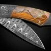 Mt Fuji II Hand-forged Damascus Folding Knife With Japanese Maki-e -KNIFECOMMAND Sales b12 mt fuji ii 1