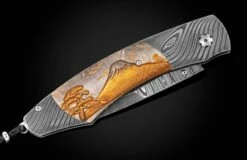 Mt Fuji II Hand-forged Damascus Folding Knife With Japanese Maki-e -KNIFECOMMAND Sales b12 mt fuji ii 3