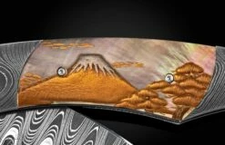 Mt Fuji II Hand-forged Damascus Folding Knife With Japanese Maki-e -KNIFECOMMAND Sales b12 mt fuji ii 5