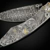 Nightmares Hand-engraved Stainless Folding Knife With Gold Inlays And Damascus Blade -KNIFECOMMAND Sales b12 nightmares 1
