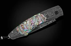 Rip Tide Folding Knife With Hand-forged Damascus And Abalone Shell -KNIFECOMMAND Sales b12 rip tide 3 1