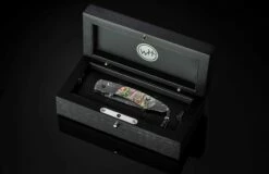Rip Tide Folding Knife With Hand-forged Damascus And Abalone Shell -KNIFECOMMAND Sales b12 rip tide 5 box 1