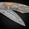 Serengeti Hand-engraved Folding Knife With Damascus And Black Diamonds -KNIFECOMMAND Sales b12 serengeti 1