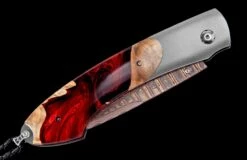 Shock II Titanium Pocket Knife With Copper Damascus Blade And Shockwood Scales -KNIFECOMMAND Sales b12 shock 3 1 1 1