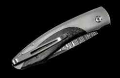Vega Titanium Pocketknife With Carbon Fiber And 'wave' Damascus Blade -KNIFECOMMAND Sales b12 vega 3