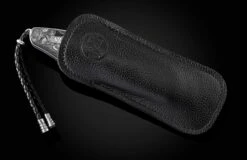 Viking III Hand-engraved Stainless Pocketknife With Hand-forged Damascus Blade -KNIFECOMMAND Sales b12 viking iii 4