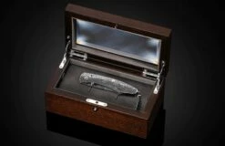 Viking III Hand-engraved Stainless Pocketknife With Hand-forged Damascus Blade -KNIFECOMMAND Sales b12 viking iii 5 box