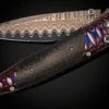 Carbon Folding Knife With Wave Mokume, Copper Wave Damascus And Carbon Fiber -KNIFECOMMAND Sales b30 carbon 1