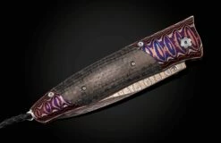 Carbon Folding Knife With Wave Mokume, Copper Wave Damascus And Carbon Fiber -KNIFECOMMAND Sales b30 carbon 3