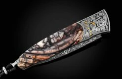 Cobra Hand-engraved Pocket Knife With Fossil Woolly Mammoth Tusk -KNIFECOMMAND Sales b30 cobra 3