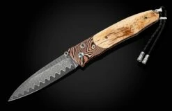 Eventide Pocketknife Featuring Mokume Gane, Fossil Mammoth Tusk Bark, And Wave Damascus Blade. -KNIFECOMMAND Sales b30 eventide 2