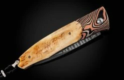 Eventide Pocketknife Featuring Mokume Gane, Fossil Mammoth Tusk Bark, And Wave Damascus Blade. -KNIFECOMMAND Sales b30 eventide 3