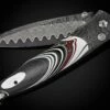 Flathead Damascus Pocket Knife With Fordite Scales And 'Wave' Damascus Blade -KNIFECOMMAND Sales b30 flat head 1