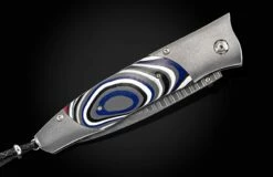 Overdrive Titanium Folding Knife With Fordite And 'wave' Damascus Blade -KNIFECOMMAND Sales b30 overdrive 3