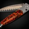 Red Sails Titanium Pocketknife With Apple Coral, And 'copper Wave' Damascus Blade -KNIFECOMMAND Sales b30 red sails 1