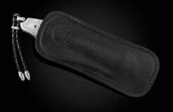 Swirl Hand-forged Damascus Pocketknife With Carved Pearl  -KNIFECOMMAND Sales b30 swirl 4