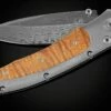 Kona Pocketknife With Curly Koa, Damascus, And Titanium. -KNIFECOMMAND Sales c15 kona 1