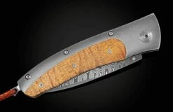 Kona Pocketknife With Curly Koa, Damascus, And Titanium. -KNIFECOMMAND Sales c15 kona 3
