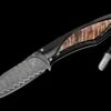 Epic Fixed-blade Carbon Fiber Knife With Fossil Mammoth Tooth, And Damascus Blade -KNIFECOMMAND Sales f28 epic 1b