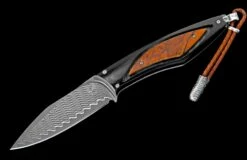 Grove Fixed-blade Carbon Fiber Knife With Spalted Beechwood and Damascus Blade