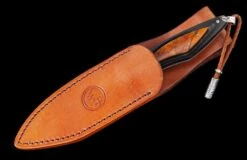 Grove Fixed-blade Carbon Fiber Knife With Spalted Beechwood and Damascus Blade -KNIFECOMMAND Sales f28 grove 3